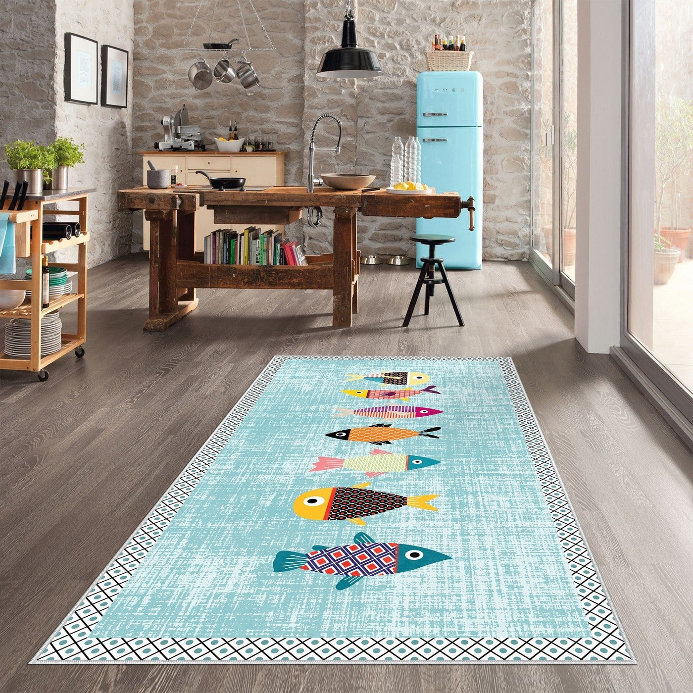 Fish - Non-Slip Kitchen Printed Rug