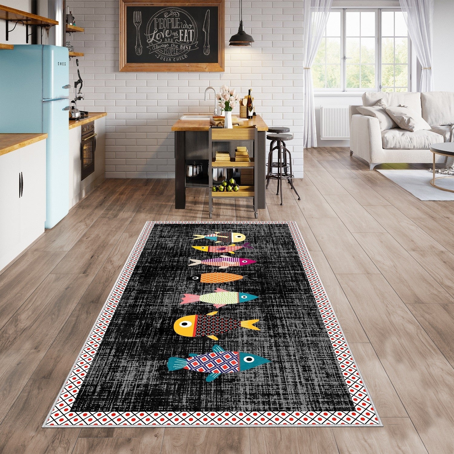 Fish - Non-Slip Kitchen Printed Rug – HENDI