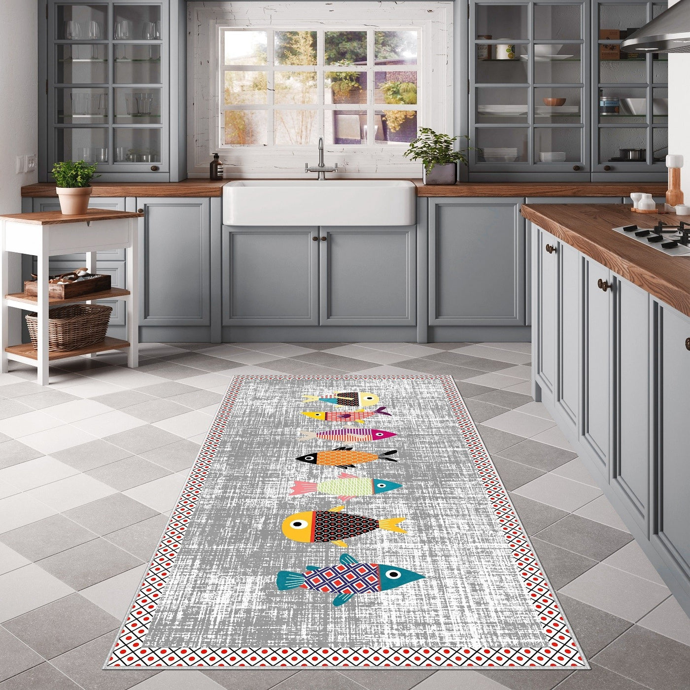 Fish - Non-Slip Kitchen Printed Rug