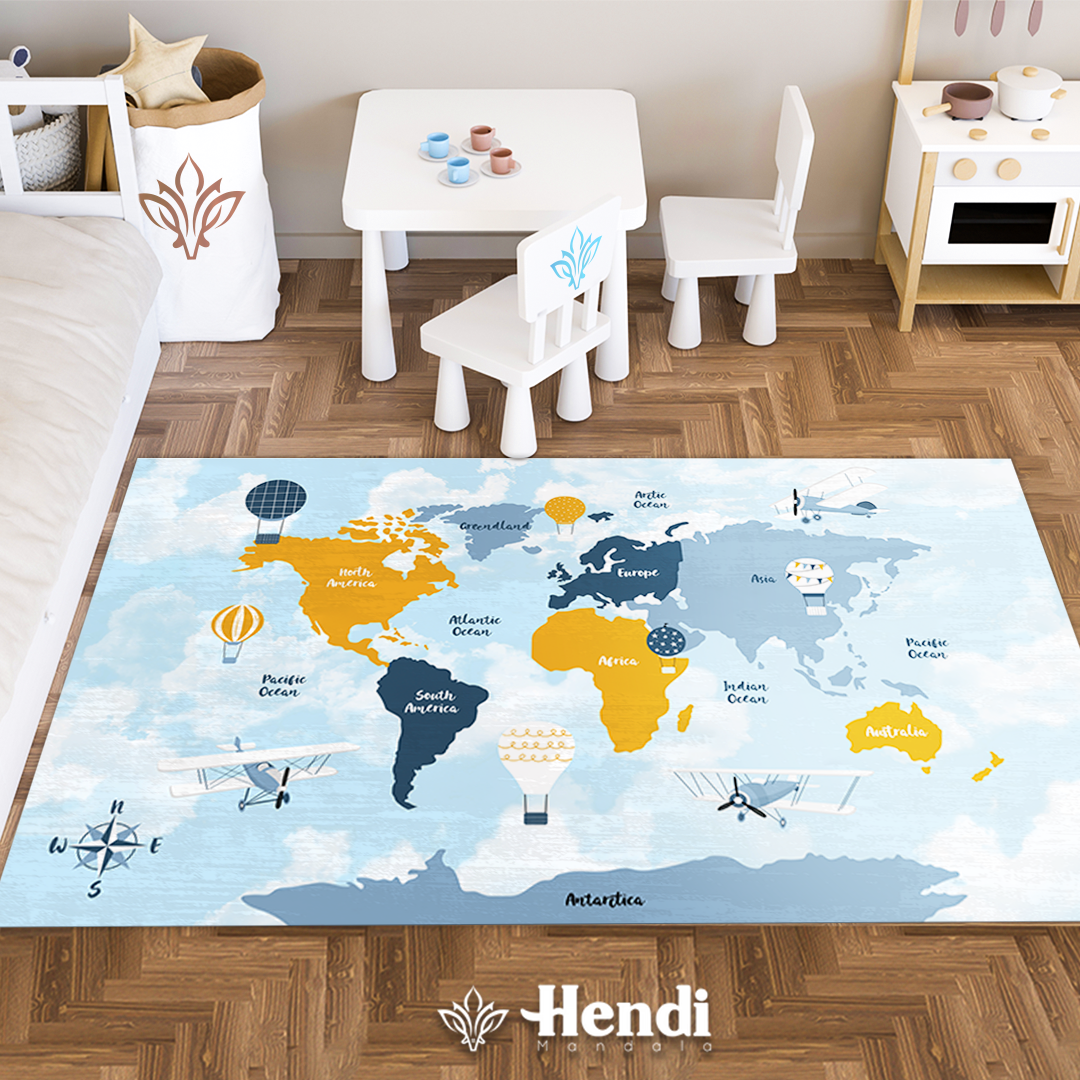 Map - Modern Kid Printed Rug