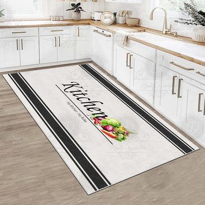 Sofra - Non-Slip Kitchen Printed Rug