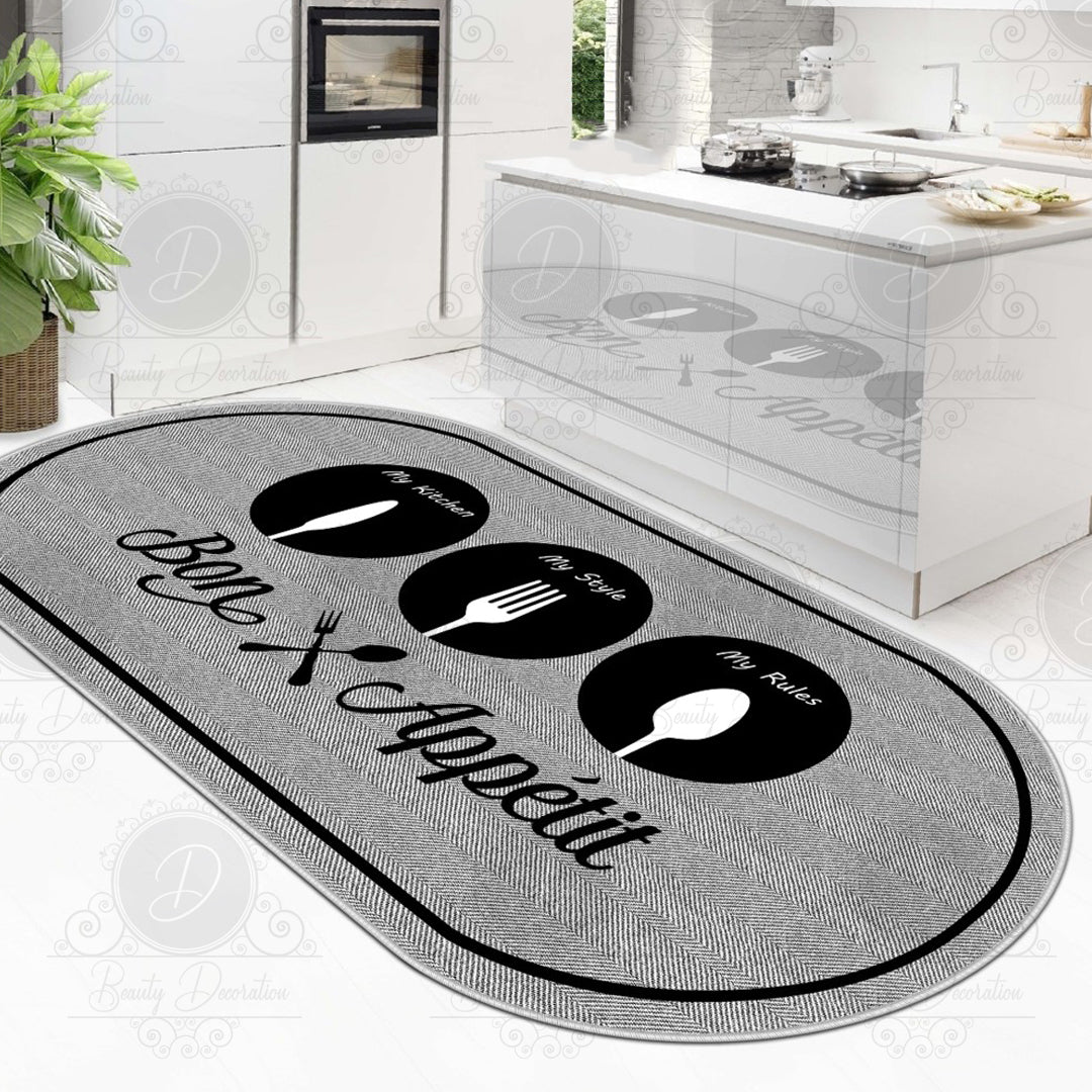 Bengo - Non-Slip Kitchen Printed Rug