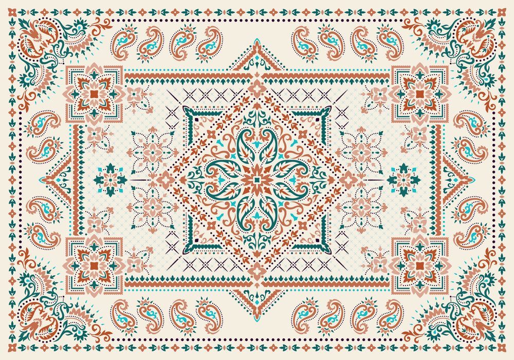 Qalb - Chic Soft Area Printed Rug