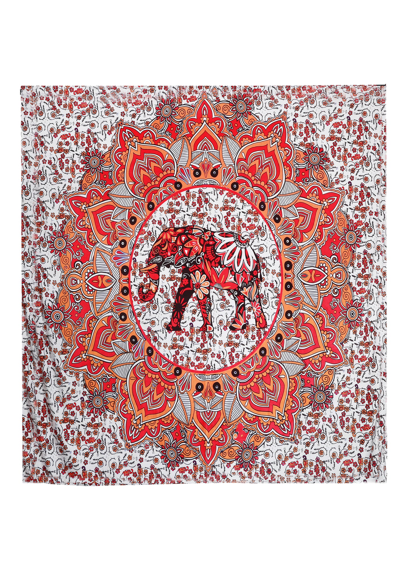 Holy Gala Elephant Orange Tapestry