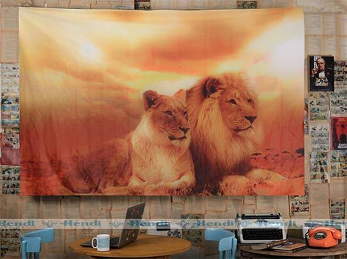 African Lion Tapestry