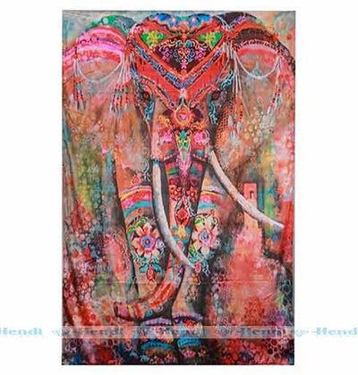 Floristic Elephant Tapestry
