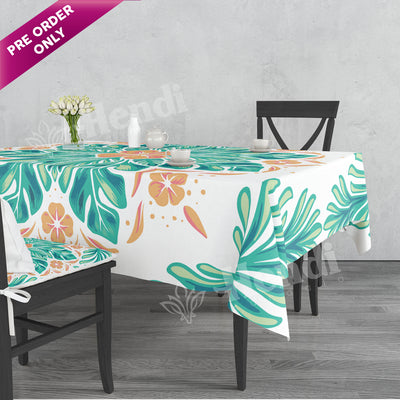 Greenish tropical mandala Table Cover