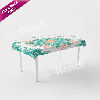 Greenish tropical mandala Table Cover
