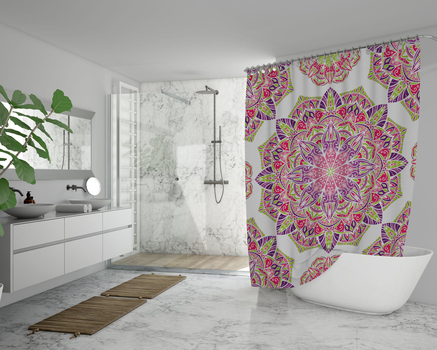 Pinky Rose Shower Curtain