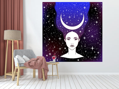Moon Crown Lady Tapestry