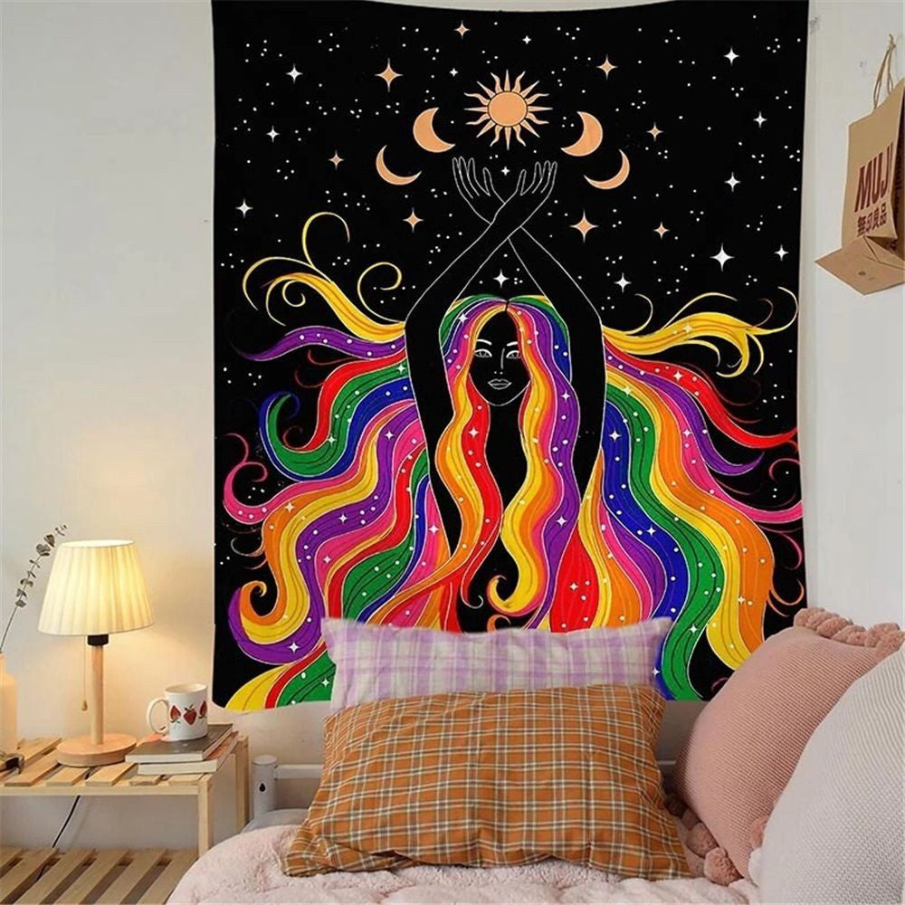 Angel Moon Phases Tapestry