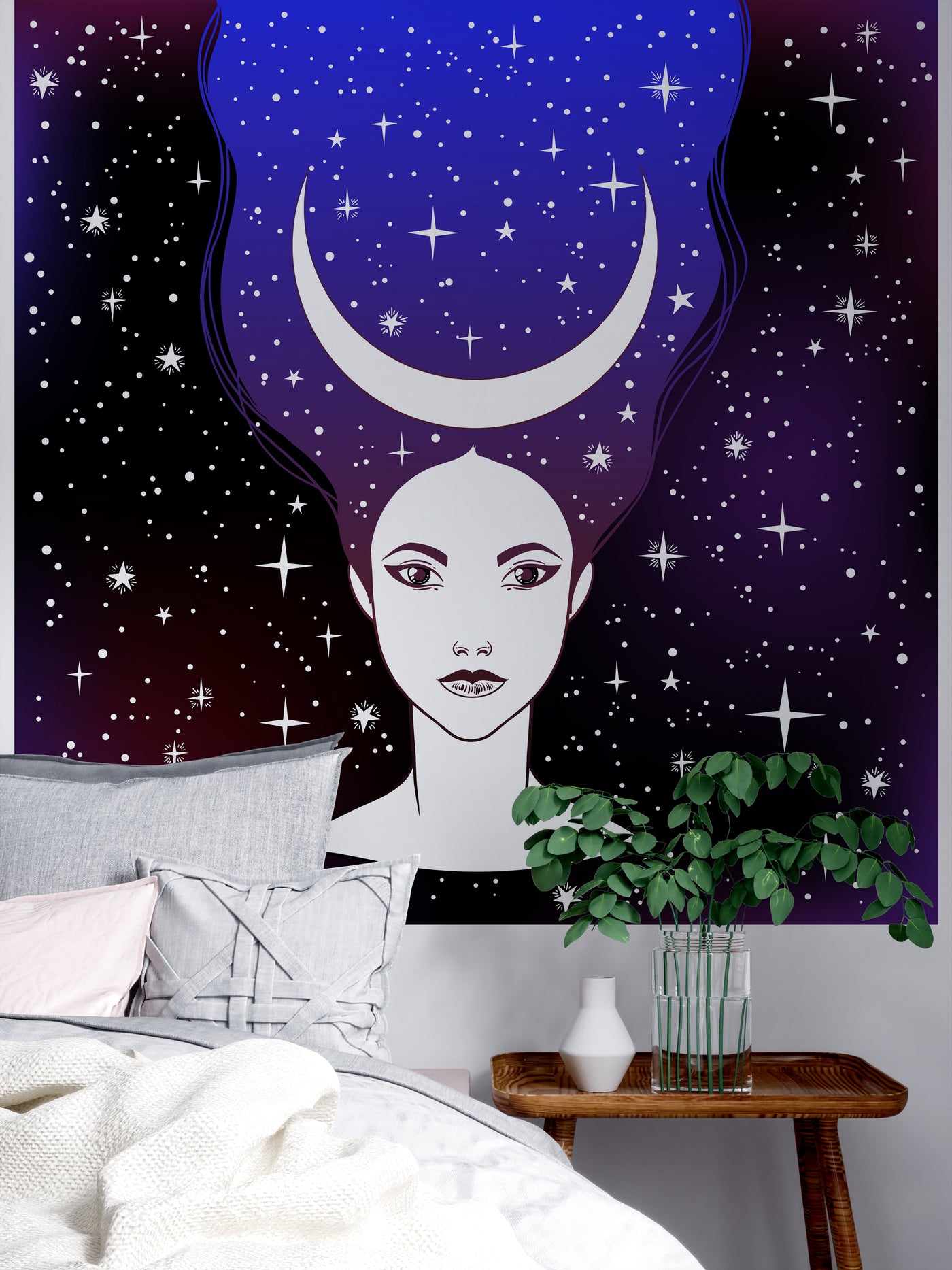 Moon Crown Lady Tapestry